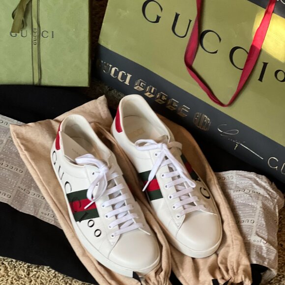 GUCCI ACE LIMITED EDITION SNEAKERS 100TH ANNIV - MENS SIZE 11.5-12 USA (RARE) - Picture 4 of 10
